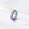Comercio electrónico transfronterizo neutral simple estilo lujo ligero arena perlada esmerilada anillo de titanio y acero giratorio para aliviar el estrés joyería de mano moda