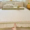 Lençol de cama acolchoado em veludo de leite espesso, tema de princesa estilo coreano, peça única, colcha com forro de fleece para outono/inverno, capa de colchão quente e capa protetora