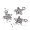 Accesorios para joyería de plata del Tíbet DIY Colgante de estrella de mar de plata del Tíbet hoja de arce hoja al por mayor