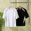 Camiseta Deportiva de Color Contrastante Transpirable con Cuello Redondo para Verano para Hombres y Mujeres/Ropa de Trabajo a la Moda Mangas Cortas 8494