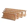Soporte de madera para tubos de ensayo con 6, 8, 10 o 12 agujeros, con soporte y sistema de drenaje, para uso en laboratorio, y compatible con tubos de ensayo y vasos de precipitados de vidrio