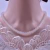 Collar de jade blanco Xinjiang Hotan para mujer, elegante y sencillo, con cuentas redondas de jaspe verde espinaca, pulsera al por mayor