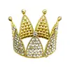 Tocado de Corona Transfronterizo con Círculo Completo de Perlas, Accesorios de Aleación para Boda Nupcial, Tocado para Fiesta de Cumpleaños y Prom, Joyería Incrustada con Diamantes