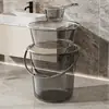 Balde d'água transparente, bacia, concha d'água, conjunto de balde e bacia de plástico, conjunto de três peças para banho de estudante de dormitório, uso doméstico, luxo leve