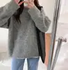Suéter de Punto Cuello Redondo Otoño Invierno Holgado Suave Casual Suéter para Mujer