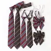 Corbata Jk Borgoña para Mujer, Estilo Japonés, Rayas, Fácil de Usar, para Fotos de Graduación, Toga de Licenciatura, Accesorio de Uniforme Escolar