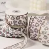 Cinta de Organza de Doble Capa con Estampado de Leopardo de un Solo Lado para Accesorios de Cabello DIY, Moños, Embalaje de Regalo, Cinta de Organza, Cinta de Satén