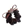 Goma para el pelo de estilo coreano con forma de corazón y lunares para mujer, color café, para coleta baja, lazo, alta elasticidad, cuerda para el pelo