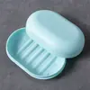Caixa de Sabão Criativa Selada com Tampa, Porta-Sabonete Portátil da Moda, Bandeja de Sabonete Artesanal com Drenagem, Caixa de Sabonete para Armazenamento em Casa e Viagem