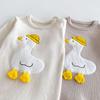 Roupas de Bebê Outono e Inverno Novo Macacão para Meninos e Meninas Bebê Manga Longa Fio de Algodão Tricô Suéter Para Sair Roupas de Escalada Pato Pequeno