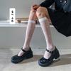 Calcetines para Mujer Estilo Japonés Lindo Jk Estilo Deseo Puro Calcetines Cub Amor Lunares Verano Medias Negras de Seda Medias de Media Pierna Spice Girl