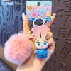 Pingente de porta-moedas de pelúcia autêntico de Zootopia, chaveiro fofo de cabeça de animal, bolsa para guardar fones de ouvido, pequeno presente