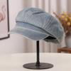 Sombrero de pintor para mujer, primavera y otoño, nuevo sombrero de algodón lavado, boina vaquera, gorra con visera octogonal artística de moda japonesa y coreana para mujer