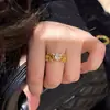 Anel Vintage de Flor de Íris Usado Estilo Old Money Feminino Acessórios Retrô de Luxo