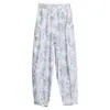 Pantalones Harem con Cintura Elástica Estampada, Estilo Juvenil Elegante, para Mujer, Novedad Verano 2026, Sueltos, Largos, Casual