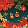 Dança do Leão de Ano Novo Símbolo da Fortuna Pingente Auspicioso, Estilo Chinês Tradicional Antigo Banhado a Ouro Acessório DIY Ornamento