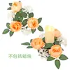 Guirnalda de Candelabros de Eucalipto Decoración Navideña Guirnalda Círculo de Cera Rosa Accesorios para Ventana Mesa de Comedor Arreglo de Boda Flores Artificiales