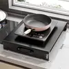 Prateleira de Armazenamento para Cozinha Tampa de Fogão a Gás de Aço Carbono Utensílios de Cozinha Suporte para Tampo de Fogão a Gás Fogão de Indução Prateleira de Bancada