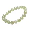 Pulsera de Bolas Redondas de Jade de Hotan Moda Pulsera de Jade Verde Blanco de Hotan Pulsera Venta al por Mayor