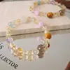 Nuevo Pulsera de Cristal Amarillo Torre Natural de Venta Caliente al Por Mayor, Collar de Cuentas, Pulsera de Flor de Resina Roja de Cristal Multicolor