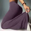 Calças Boca de Sino Yoga Caneladas Estilo Europeu e Americano Transfronteiriço para Mulheres, Cintura Alta, Controle da Barriga, Calças Compridas Esportivas de Fitness Ligeiramente Flare