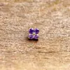 Pendientes de Titanio F136 Color Oro 3 mm Pétalo de Trébol de Cuatro Hojas G23 Titanio Rosca Interna Circonita Labio Stud Piercing en Lengua Joyería