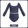Mono nuevo con cuello cuadrado manga larga de ballet body básico para entrenamiento traje de yoga traje para prueba de arte traje de gimnasia traje de práctica