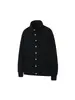 "Flor Eterna" Suéter Cardigan de Polar Ártico con Cuello Alto y Botones, Unisex, Otoño/Invierno, Corte Limpio, Casual, Holgado