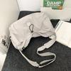 Bolsa tipo puff estilo preguiçoso para viagem feminina, bolsa de tecido plissada com cordão, design de nicho, casual, grande capacidade, bolsa tiracolo de ombro único para mulheres