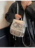 Mochila Retrô Transfronteiriça, Bolsa Escolar Estudantil Feminina Moderna e Casual, Bolsa Balde Popular, Mochila de Viagem Leve de Aparência Sofisticada