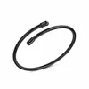 Pulsera de cable de acero de fabricantes, caliente transfronteriza para mujer, moda de acero inoxidable simple que no se desvanece, pulsera abierta dorada
