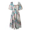 Venta al por mayor 2024 primavera nuevo estilo europeo y americano para mujer falda grande vestido largo estampado