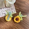 Nuevo Pasador para el Cabello con Lazo de Girasol, Pinza de Pato, Pinza Lateral para Flequillo, Pasador, Pasador de Girasol para el Cabello