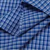 Camisa a Cuadros Bordada Estilo Retro Americano del Fabricante Original Azul Holgada a Cuadros Camisa Perezosa de Manga Larga Versátil Talla Grande