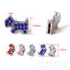 Accesorios de Garra de Gato Hueso de Perro Coloridos de 8 mm Pulsera Personalizada DIY Accesorios para Collar de Mascota Joyería de Aleación con Pedrería