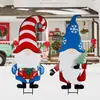 Pacote com 2 Estacas Metálicas de Natal com Sino Metálico Boneco de Neve Decoração de Jardim Decoração Externa
