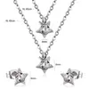 Comércio Exterior Pingente Estrela de Cinco Pontas Zircônia Colar Brincos Feminino Versátil Moda Temperamento Luxo Leve High-end Corrente da Clavícula Feminino
