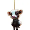 Adornos Navideños de Vaca de Dibujos Animados para Coche de Cruzar la Frontera, Adornos para Árbol de Navidad, Regalos de Cumpleaños, Decoraciones para el Hogar