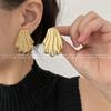 Brincos personalizados de moda europeia e americana 18K cobre banhado a ouro vintage padrão geométrico brinco de brinco leve brincos de luxo de alta qualidade atacado