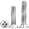 Tornillos de Acero Inoxidable 316 Tornillos de Cabeza Avellanada Cruzada Venta al por Mayor Tornillos de Cabeza Plana Tornillos de Máquina M2M3M4M5M6M8M10