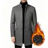 Gabardina Gruesa Acolchada de Algodón para Hombre de Otoño e Invierno de Amazon, Abrigo de Lana de Corte Entallado Europeo y Americano de Longitud Media para Hombre