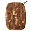 Tabla de Cortar Ovalada de Madera de Acacia Empalmada Tabla de Cortar para Alimentos Suplementos Alimenticios Caseros Tabla de Cortar para Frutas Tabla de Cortar Geométrica Vertical Tabla de Cortar de Madera Maciza