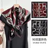 Bufanda de Seda y Lana de Doble Cara para Mujer, Nueva de Primavera y Otoño, Resistente al Frío, Cálida, Chal de Seda y Lana, Lujo Ligero, Versátil, Cuadrado de 90