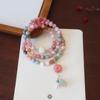 Pulsera Colorida de Piedra Natural con Cuentas Yanyuan Hebilla Ping An Colgante de Calabaza Pulsera Retro Combinable Nueva Pulsera China de Múltiples Vueltas