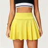 Falda deportiva casual de cintura alta estilo europeo y americano para yoga, falda pantalón de verano transpirable de corte holgado para fitness al aire libre, anti-exposición para mujer