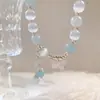 Pulsera Ojo de Gato Mariposa para Mujer Diseño Nicho Ins Sentido Avanzado Pulsera de Cristal Aguamarina Regalo para Novia