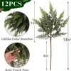 Navidad Artificial Nuofuke Goma Suave Hoja de Pino Decoración para Colgar en la Puerta del Hogar Planta Verde Colgante Anillo de Ratán Corona de Navidad Colgante de Pared