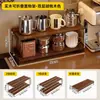 Portavasos de Madera Maciza Estante para Tazas de Agua de Escritorio Taza de Té Taza de Café Organizador Plegable para Exteriores Estante de Almacenamiento para Aparador