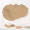 Manteles Individuales y Posavasos de Yute con Forma de Oreja de Gato Seleccionados Cuidadosamente, Hechos de Material de Yute, Fáciles de Guardar y Resistentes a Altas Temperaturas