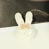 Accesorios infantiles semiacabados de felpa con lentejuelas de cabeza de conejo para DIY, tela de lazo, aplique de conejo, accesorios de decoración para zapatos y sombreros